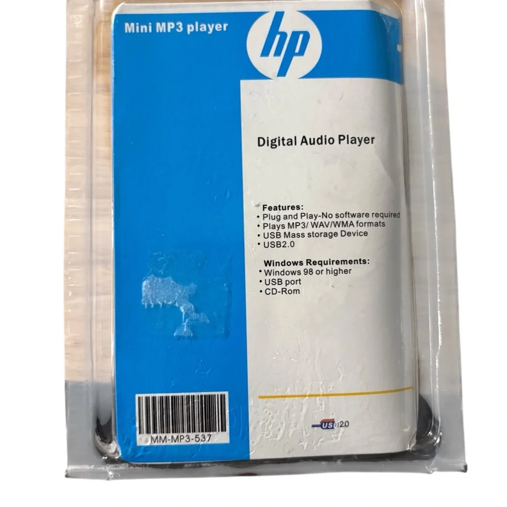HP Mini MP3 Player MM-MP3-537 128 MB Silver Digital Audio Player New In Box